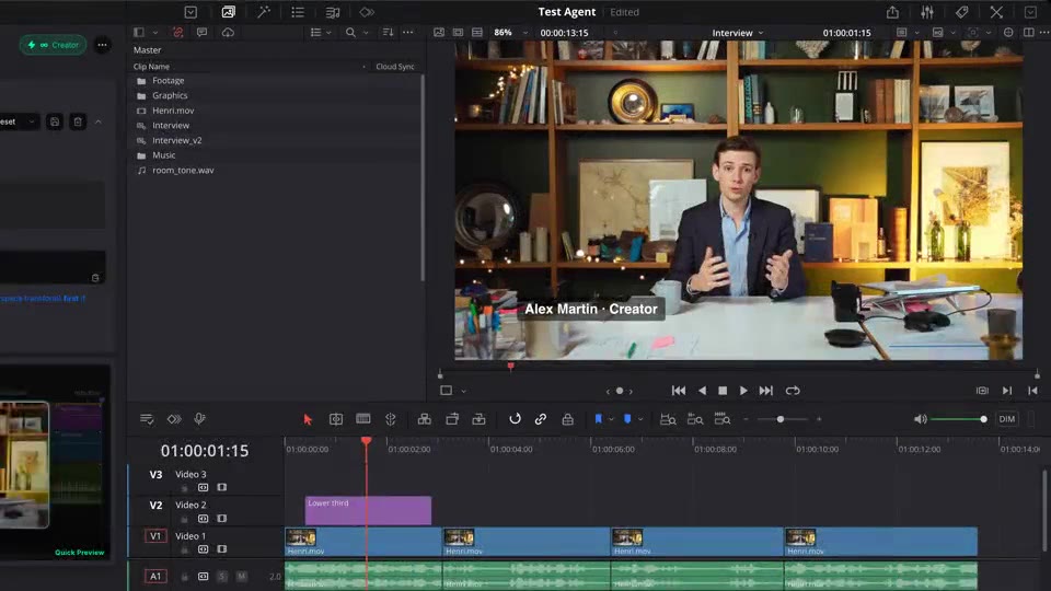 Comparando el etalonaje de Auto Color en los cortes de una entrevista