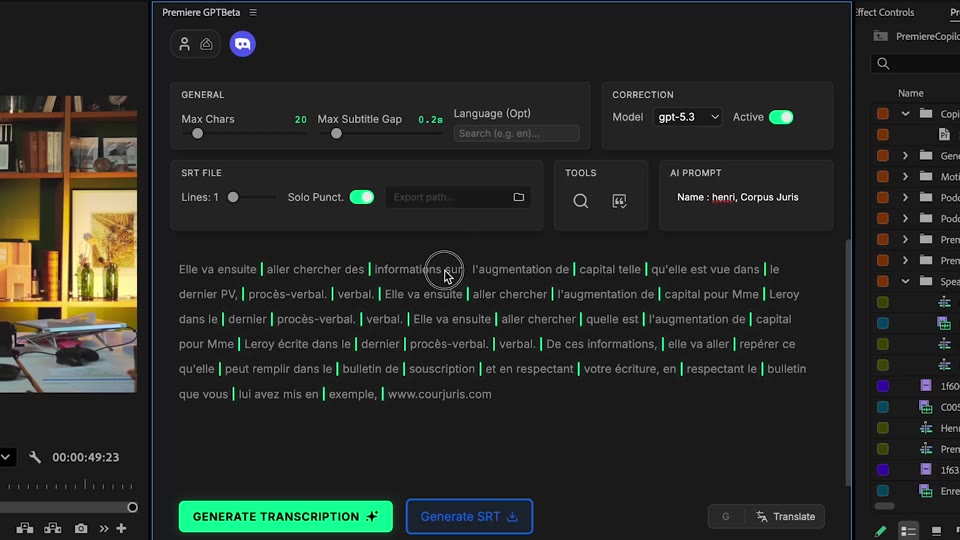 Launching Whisper transcription with Claude grammar correction